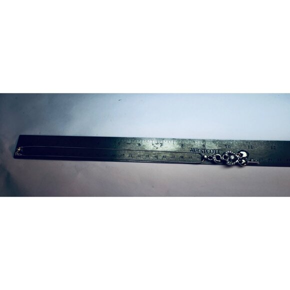 Sterling Silver 925 Heart Key Pendant Necklace with Sparkling Stones 18" - Picture 9 of 11